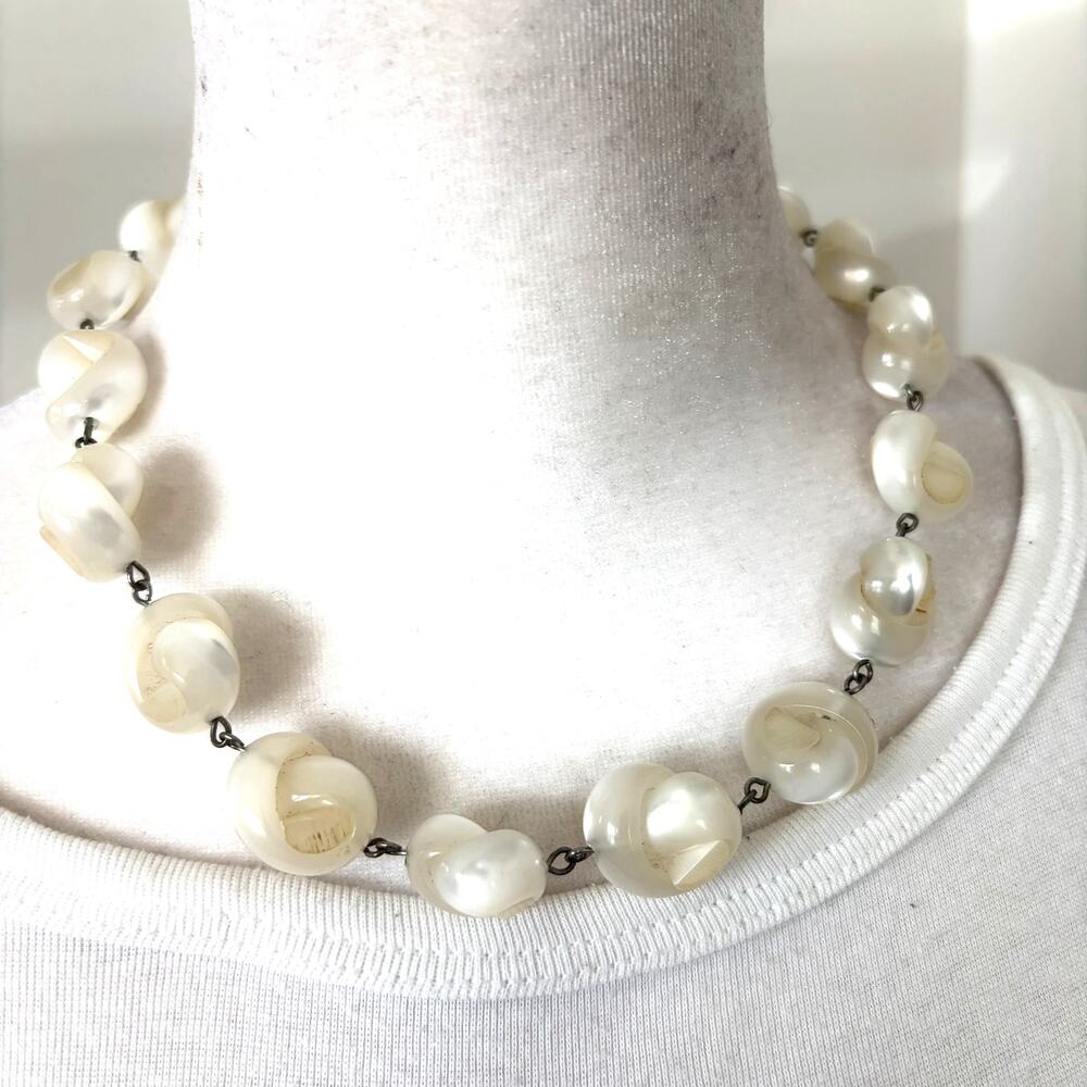Vintage Baroque Pearl and Sterling Silver Estate Necklace